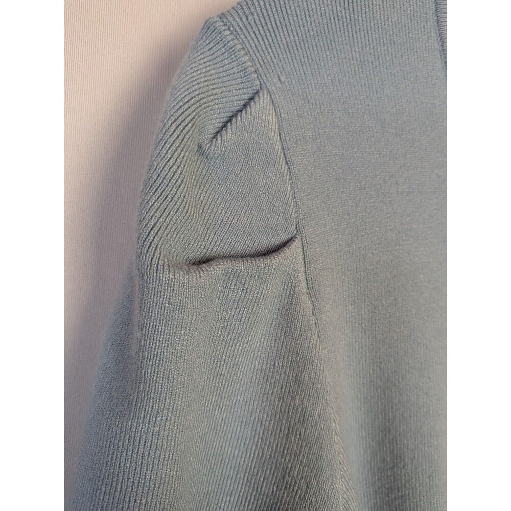 Cyrus Women's Size M Blue Puff Sleeve Sweater Cropped Short New NWT - Picture 3 of 11